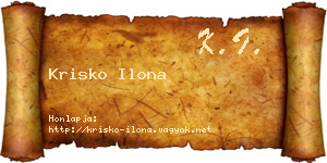 Krisko Ilona névjegykártya